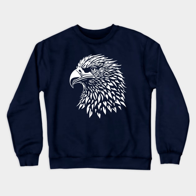 MInimalist Eagle Head Crewneck Sweatshirt by NeverDrewBefore